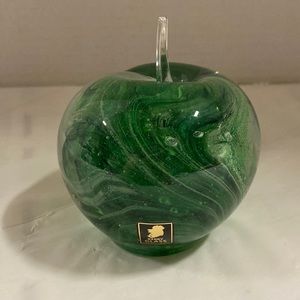 Kerry Glass Green Swirl Apple Paperweight Beautiful Gift Handmade In Ireland